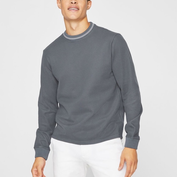 Piqué Crewneck Sweatshirt - New With Tags - NEVER WORN - Grey